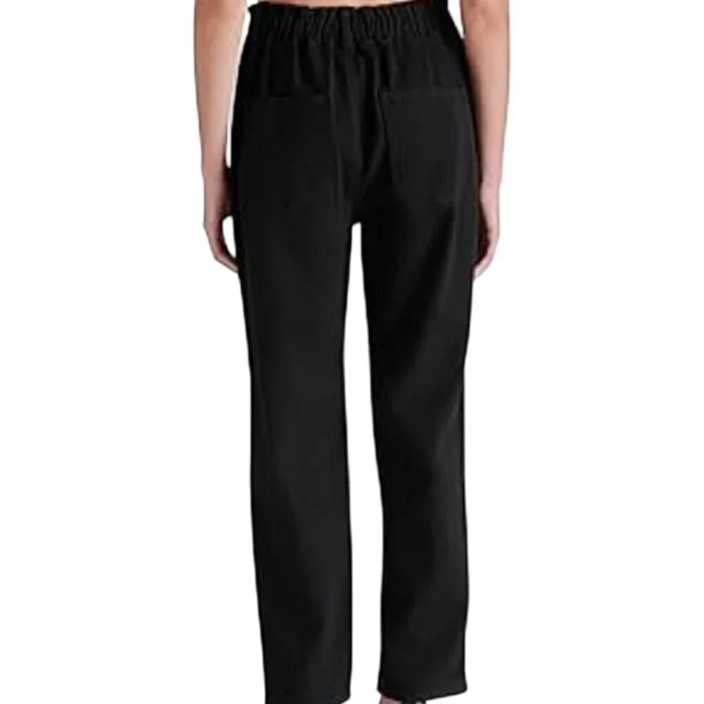 Steve Madden Sirena Black Denim Paperbag Waist Jeans Size M
